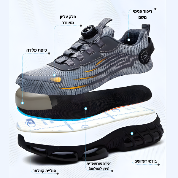 נעלי עבודה בטיחותיות עם תמיכה אורתופדית לנוחות מקסימלית